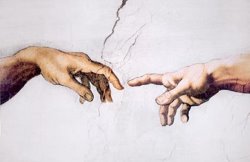 Michelangelo Creation of Adam Inset Art Poster Print by Michelangelo Buonarroti