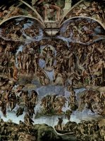 Michelangelo Last Judgement Art Poster Fresco Print by Michelangelo Buonarroti