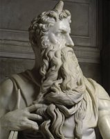 Moses Detail of Face by Michelangelo Buonarroti