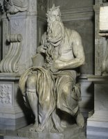 Moses Full View Right Side by Michelangelo Buonarroti