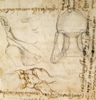 Page From a Sketchbook with Figure Studies And Notes by Michelangelo Buonarroti