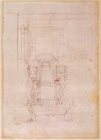 Preparatory Drawing for The Tomb of Pope Julius II 1453 1513 Charcoal on Paper Verso by Michelangelo Buonarroti