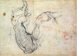 Preparatory Study for The Arm of Christ in The Last Judgement 1535 41 by Michelangelo Buonarroti