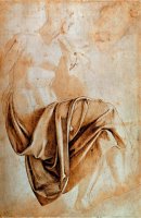 Recto Study of Drapery by Michelangelo Buonarroti