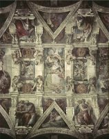 Sacrifice of Noah Expulsion Creation of Eve by Michelangelo Buonarroti