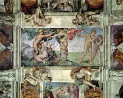 Sistine Chapel Ceiling 1508 12 Expulsion of Adam And Eve From The Garden of Eden by Michelangelo Buonarroti