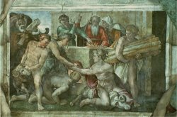 Sistine Chapel Ceiling Noah After The Flood Pre Restoration by Michelangelo Buonarroti