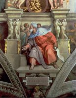 Sistine Chapel Ceiling The Prophet Ezekiel 1510 by Michelangelo Buonarroti