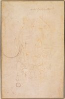 Sketch of a Figure with Artist S Signature Charcoal on Paper Verso by Michelangelo Buonarroti