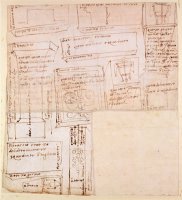 Sketch of Marble Blocks for Statues with Notes by Michelangelo Buonarroti