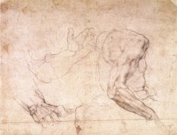 Studies of Hands And an Arm by Michelangelo Buonarroti