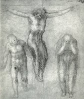 Study for Christ on The Cross with Mourners 1548 by Michelangelo Buonarroti