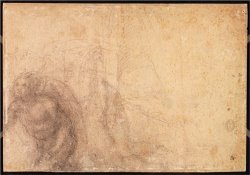Study of an Angel Charcoal on Paper Verso by Michelangelo Buonarroti