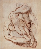 Study of an Arm Ink by Michelangelo Buonarroti