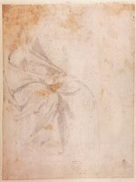 Study of Drapery Black Chalk on Paper C 1516 Verso for Recto See 191775 by Michelangelo Buonarroti