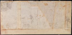 Study of Figures Black Chalk on Paper Verso by Michelangelo Buonarroti