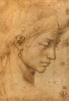 Testa Femminile Di Profilo by Michelangelo Buonarroti