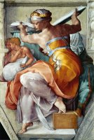 The Sistine Chapel Ceiling Frescos After Restoration The Libyan Sibyl by Michelangelo Buonarroti
