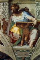 The Sistine Chapel Ceiling Frescos After Restoration The Prophet Daniel by Michelangelo Buonarroti