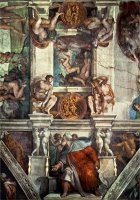 The Sistine Chapel Creation of Eve The Prophet Ezekiel by Michelangelo Buonarroti