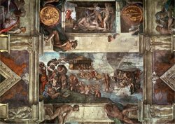 The Sistine Chapel Noah S Drunkenness The Flood by Michelangelo Buonarroti