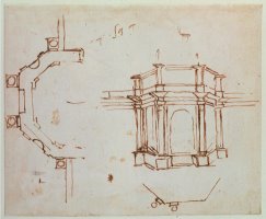 W 24r Architectural Sketch by Michelangelo Buonarroti