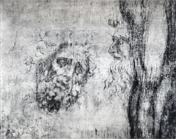 Wall Drawing of Two Heads C 1530 by Michelangelo Buonarroti