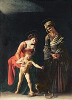 Madonna and Child with a Serpent by Michelangelo Merisi da Caravaggio
