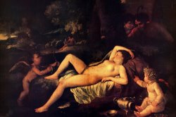 Sleeping Venus And Cupid by Nicolas Poussin