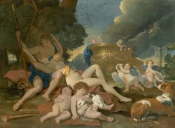 Venus And Adonis by Nicolas Poussin