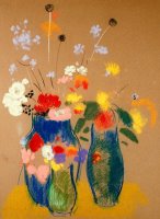 Three Vases Of Flowers by Odilon Redon