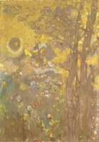 Trees on a Yellow Background by Odilon Redon