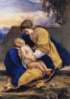 Madonna And Child in a Landscape by Orazio Gentleschi