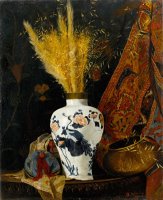 Beyaz Vazoda Cicekler , Flowers in a White Vase by Osman Hamdi Bey