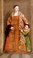 Portrait of Countess Livia Da Porto Thiene And Her Daughter Deidamia by Paolo Caliari Veronese