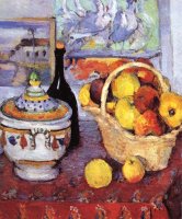 Apples Bottle And Tureen by Paul Cezanne
