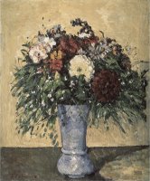 Bouquet in a Blue Vase by Paul Cezanne