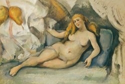 Female Nude on a Sofa by Paul Cezanne