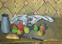Fruit Serviette And Milk Jug by Paul Cezanne
