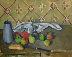 Fruit Serviette And Milk Jug C 1879 82 by Paul Cezanne