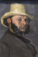 Gustav Boyer in Straw Hat by Paul Cezanne