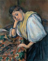 Italian Girl Leaning on a Table by Paul Cezanne