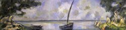 Les Baigneuses Et La Barque by Paul Cezanne