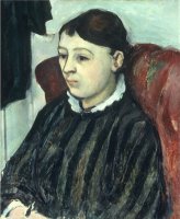 Madame Cezanne En Robe Rayee C 1882 85 by Paul Cezanne