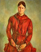 Madame Cezanne in a Red Dress 1888 1890 by Paul Cezanne
