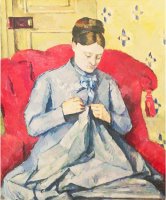 Madame Cezanne Sewing by Paul Cezanne