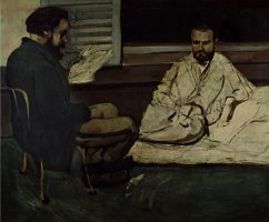 Paul Alexis 1847 1901 Reading a Manuscript to Emile Zola 1840 1902 1869 70 Oil on Canvas by Paul Cezanne