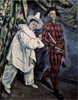 Pierrot And Harlequin by Paul Cezanne