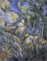 Rocks Near The Caves Above Chateau Noir C 1904 by Paul Cezanne