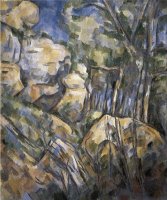 Rocks Near The Caves Below The Chateau Noir by Paul Cezanne